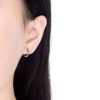 925 Sterling Silver Plated Hoop Earrings, Vintage Retro Huggie Earrings 466
