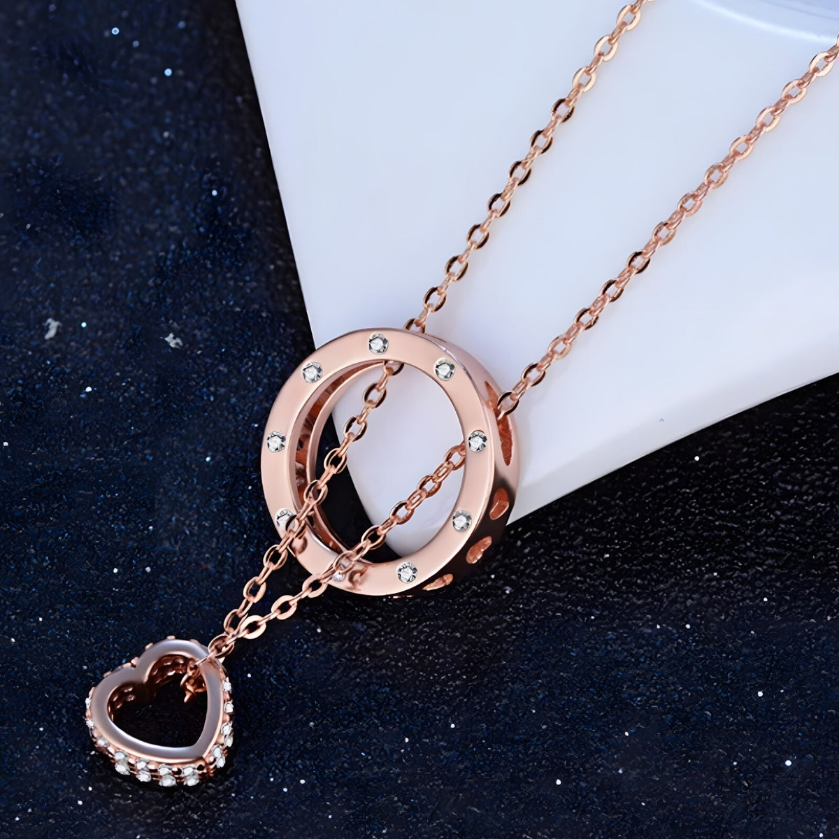 Elegant Rose Gold Beaded Necklace - 46cm Lightweight Chain with Mixed Bead  283