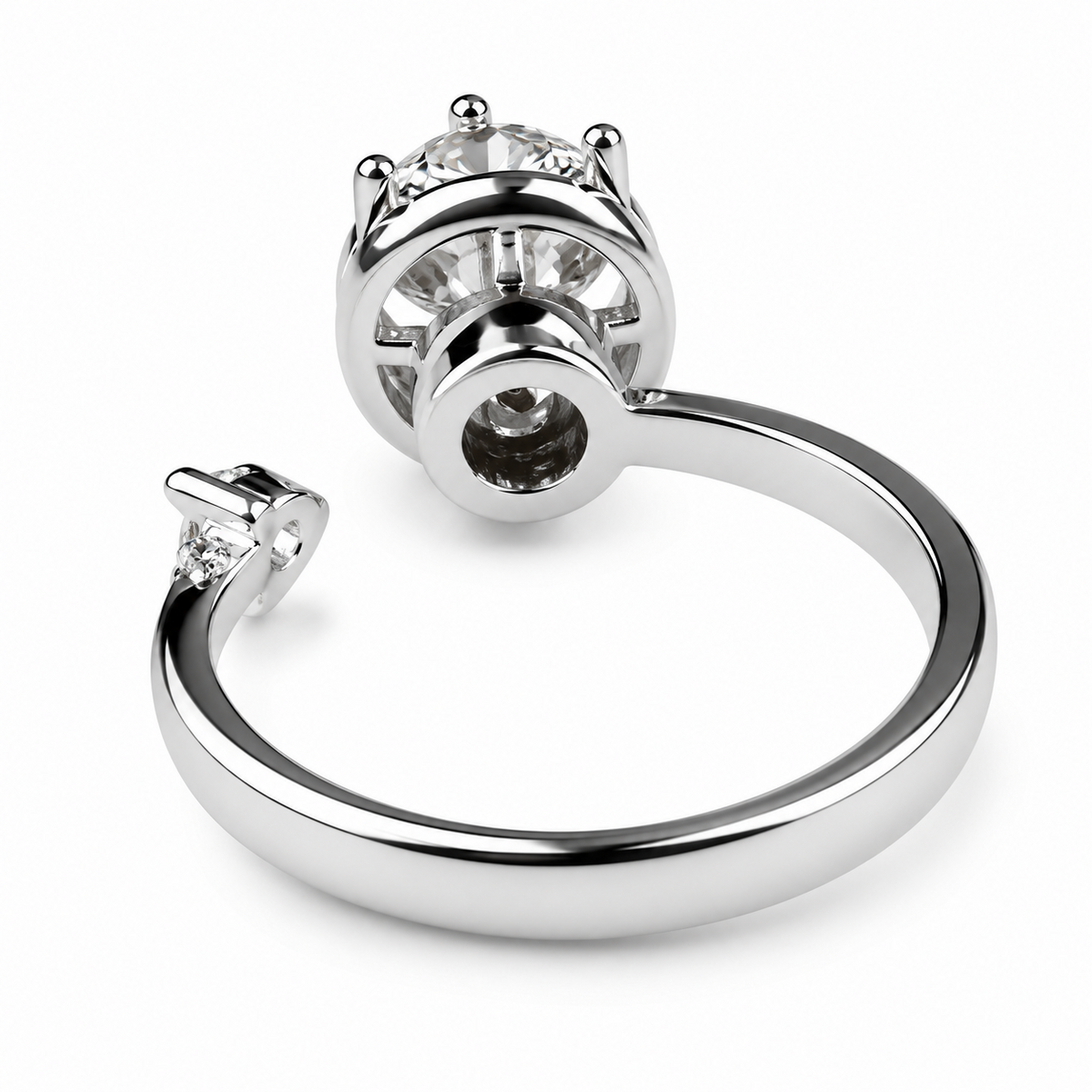 Rotatable Halo Spinner Ring For Women, Adjustable Open Band Fidget Anxiety 1511