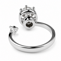 Rotatable Halo Spinner Ring For Women, Adjustable Open Band Fidget Anxiety 1511