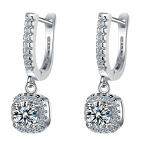 Wedding 925 Sterling Silver Eternity Earrings Women Sparkling Cubic Zirconic 498
