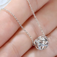 925 Sterling Silver Modern Globe Necklace for Women – Crisscross Pendant 284