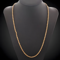 Rope Chain Necklace – Copper Base, Gold-Tone Plating, Twisted Rope Link 869