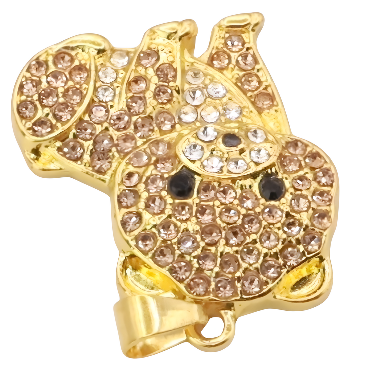 Pomeranian Dog Pendant Necklace Women Gold Tone Look Crystal Animal Charm B238