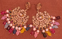 Elegant Bollywood Inspired Gold Kundan Earrings - Traditional Indian Jewelry 182