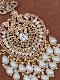 Elegant Bollywood Inspired Gold Kundan Earrings - Traditional Indian Jewelry 224