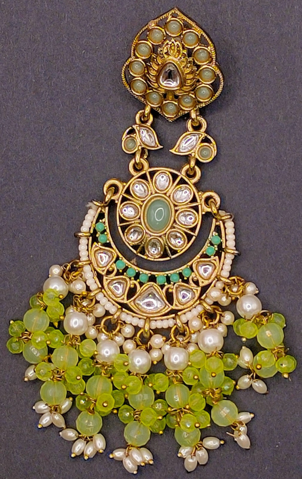 Elegant Bollywood Inspired Gold Kundan Earrings - Traditional Indian Jewelry 210
