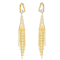 Elegant Gold Tassel Drop Earrings for Women – Long 8.8cm Dangling Earrings 782