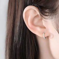 Tiny Huggie Hoop Earrings for Women 925 Sterling Silver Cubic Zirconia Cuff 314