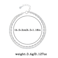 925 Sterling Silver Starry Sky Bracelet for Women, Vintage Korean Designer 522