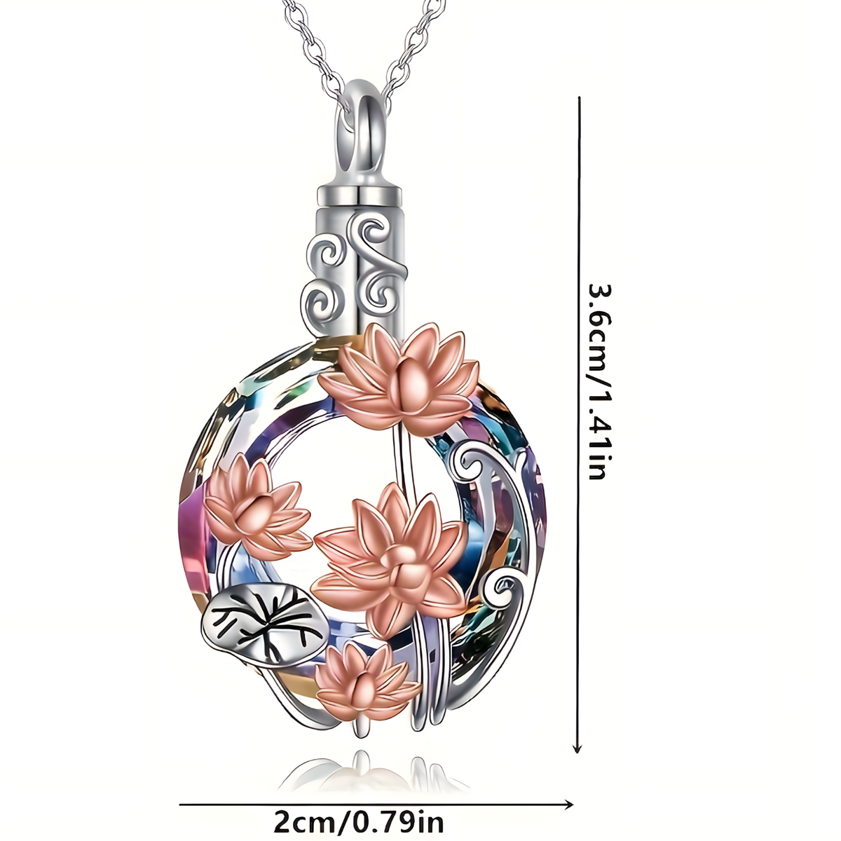 Unified Jewellery Lotus Flower Pendant Necklace For Women Silver Colour 1749