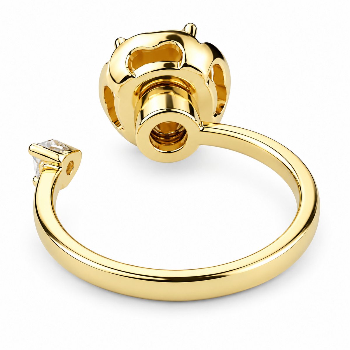 Rotatable Halo Flower Spinner Ring For Women, Adjustable Open Band Fidget 1519