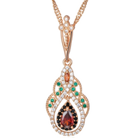 Unified Jewellery Arabian Alloy Crystal Pendant Necklace Gold-Tone Geometric 580