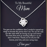 Vintage Style Cubic Zirconia Love Knot Necklace for Mom, Zinc Allo (No box) B187