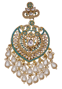 Elegant Bollywood Inspired Gold Kundan Earrings - Traditional Indian Jewelry 225