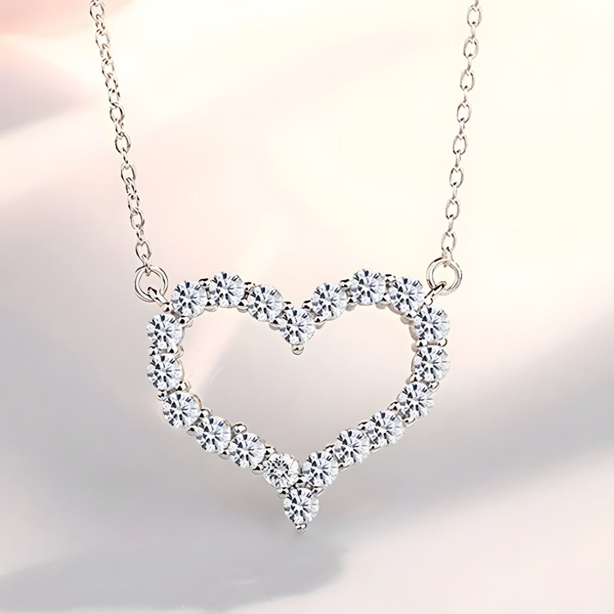 925 Sterling Silver Heart Pendant Necklace for Women | Adjustable Chain AAA 259
