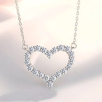 925 Sterling Silver Heart Pendant Necklace for Women | Adjustable Chain AAA 259