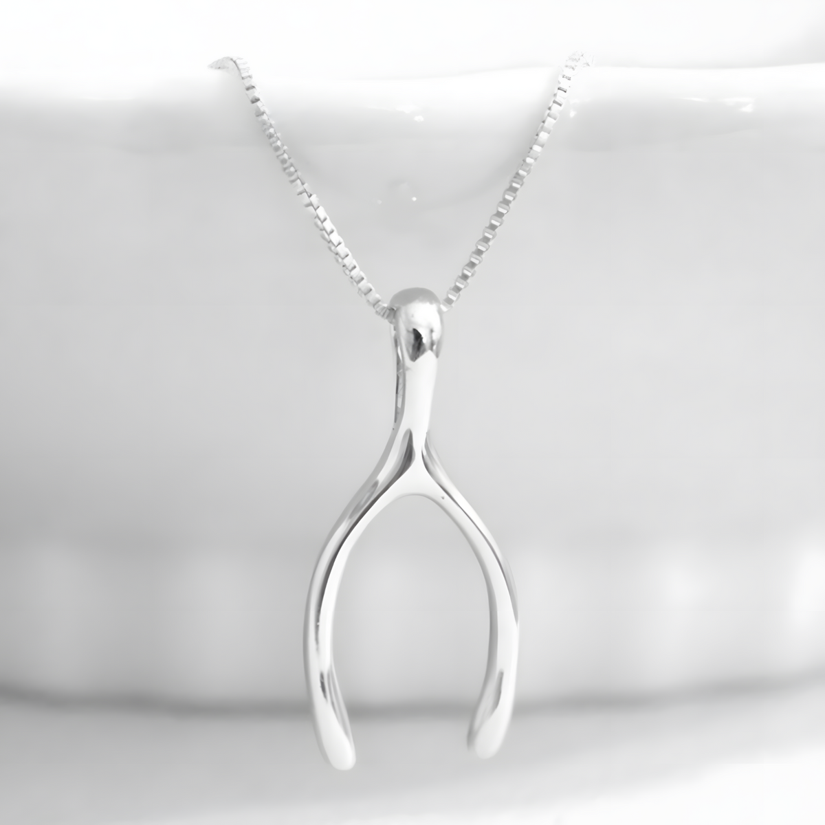 Wishbone Necklace Women 45cm Box Chain Y Pendant Lucky Minimalist Trendy 1471