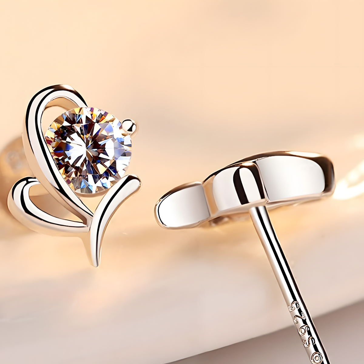Silver-Plated Crystal Stud Earrings Women Elegant Geometric Butterfly Design 972