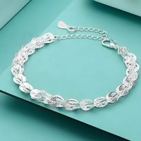 Premium Braided Leaf Link Bracelet for Women - Adjustable Statement Chain 1818