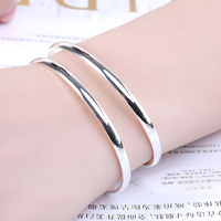 Unified Jewellery Premium Double Circle Adjustable Open Cuff Bangle 1838