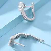 925 Sterling Silver-Plated Zircon Flower Earrings Women – Sparkling Floral 853