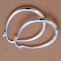 Textured Hoop Earrings for Women – Copper Alloy with 925 Silver Plating 1204