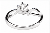 Women's Adjustable Split Shank Zircon Engagement Ring, Round Brilliant Cut 1638