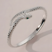 925 Sterling Silver Snake Shape Bracelet Charm Temperament Bracelet Birthday 499