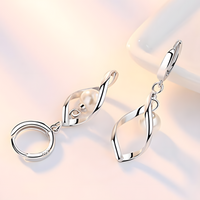 925 Silver-Plated Twisted Hoop Pearl Earrings – Modern Drop Design for Women 929