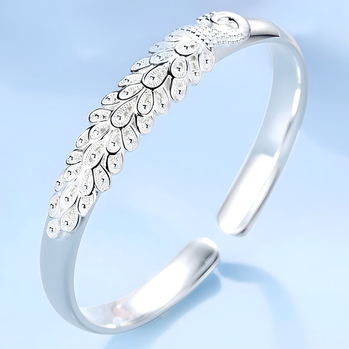 Unified Jewellery Polished 925 Sterling Silver Rhodium Plated Round Bracelet 400