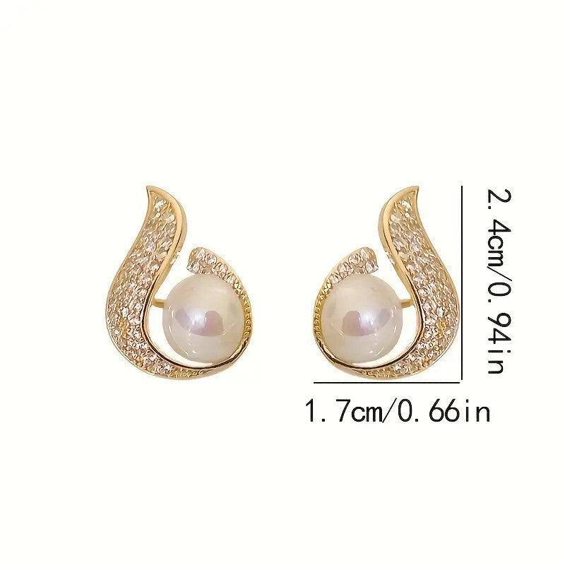 Delicate Stud Earrings Alloy Jewelry Embellished Rhinestones & Imitation 88 UK