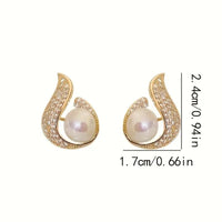 Delicate Stud Earrings Alloy Jewelry Embellished Rhinestones & Imitation 88 UK
