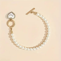 1 Pc Bracelet 1 Pc Necklace Heart Pendant OT Buckle Imitation Pearl Design 80 UK