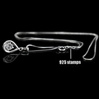 925 Sterling Silver Fine AAA Zircon Angel Tear Water Drop Pendant Necklace 251