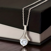 Wifey Necklace from Husband, Cubic Zirconia Heart Pendant B192  (WITHOUT BOX)