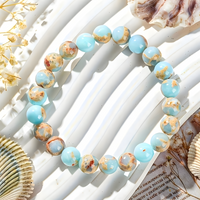 Colourful Chakra Inspired Beaded Bracelet 18cm 8mm Statement Wristwear 1733