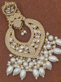Elegant Bollywood Inspired Gold Kundan Earrings - Traditional Indian Jewelry 195