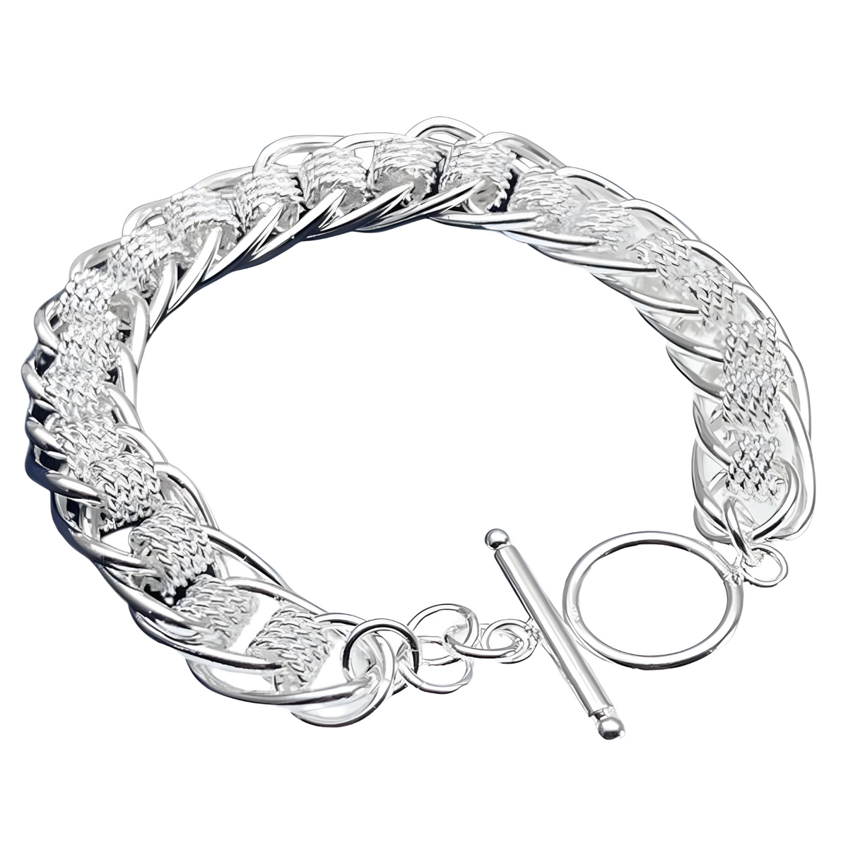 925 Sterling Silver Plated Bracelet, High-Quality Fashion Chain Jewelry 512