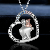 Daddy’s Love Heart Necklace for Women – Zinc Alloy Father Daughter Pendant 1245