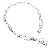 925 Silver-Plated Bracelet – Cuban Link Chain S925 Lobster Lock, Polished 850