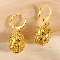 Women's Trendy Copper Drop Earrings for Women, Geometric Gold Plated Dangle 461