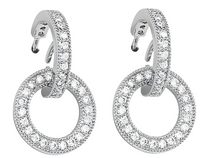 925 Sterling Silver Rhinestone Drop Earrings, Punk Rock Arch Bridge Dangle 322