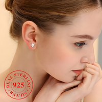 Women's Oval Zirconia Stud Earrings, Copper Alloy Female Jewelry, Elegant 515