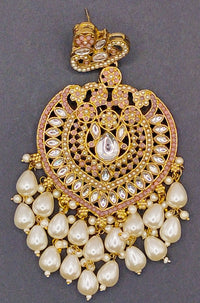 Elegant Bollywood Inspired Gold Kundan Earrings - Traditional Indian Jewelry 224
