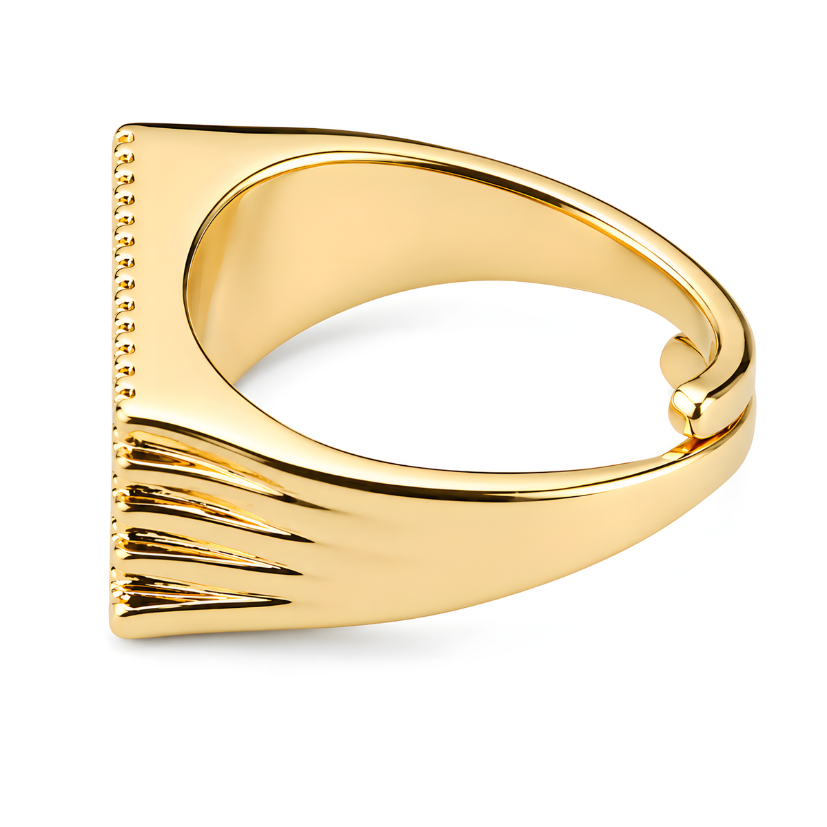 Premium Fan Shape Ring For Women, Gold Tone Cubic Zirconia Cocktail Ring 1505