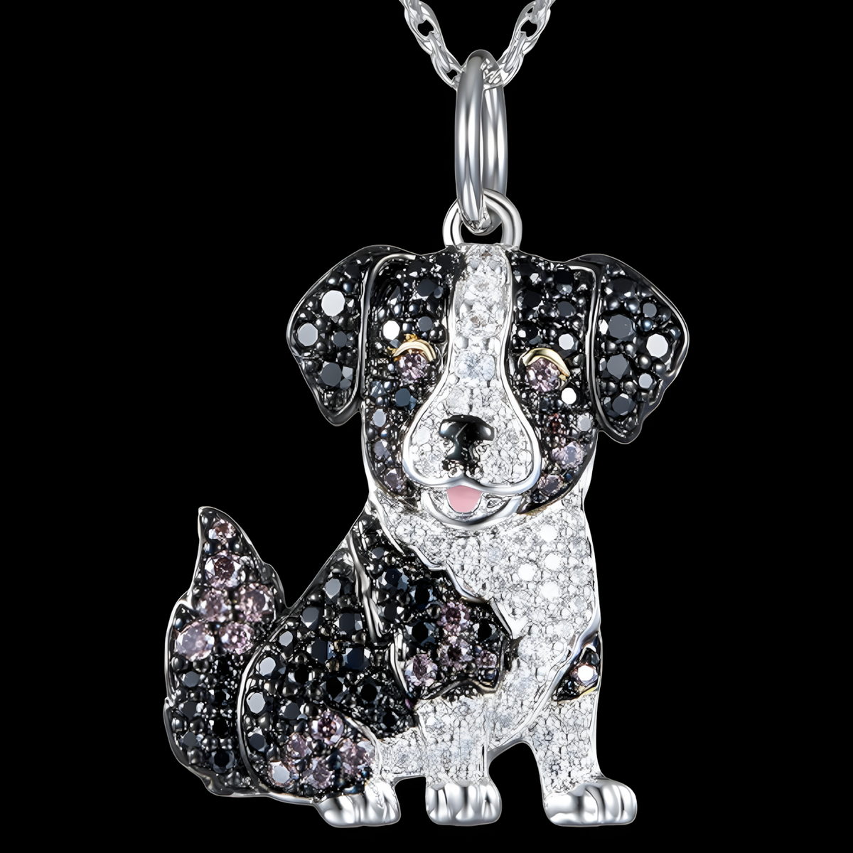 Australian Shepherd Dog Pendant Necklace For Women Rhinestone Pet Animal  B228