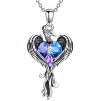 Phoenix Necklace for Women | Sterling Silver Plated Phoenix Bird Pendant B155