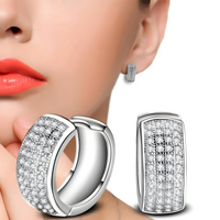 Sparkling Huggie Hoop Earrings for Women - 925 Sterling Silver Pave Zirconia 333
