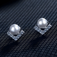 Silver Plated Cubic Zirconia Drop Earrings - Elegant and Lightweight Dangle 304